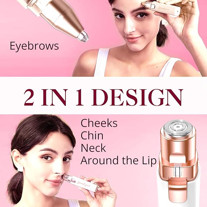 Facial Hair Removal Machine | Eyebrow Trimmer & Epilator | Trimmer For Women| 2 In 1 Trimmer | Painless Hair Removal Machine | Nose Hairs Remover