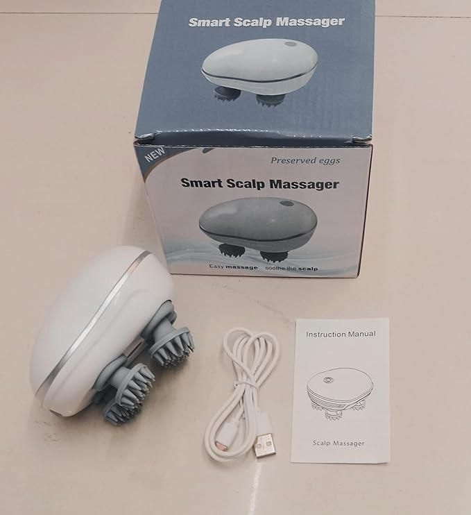 Scalp Massager, Rechargeable Electric Head Kneading Massager, 3 Speed Modes, Handheld Portable Head Scratcher Massager for Hair Growth, Deep Clean & Stress Relax.