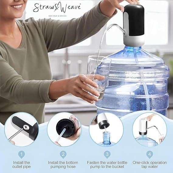 Automatic Water Dispenser Pump For 20 Litre Bottle | Portable C-Type Rechargeable Water Pump Dispenser for Home, Office & Outdoors | Water Can Pump For 20 Litre | Water Can Dispenser