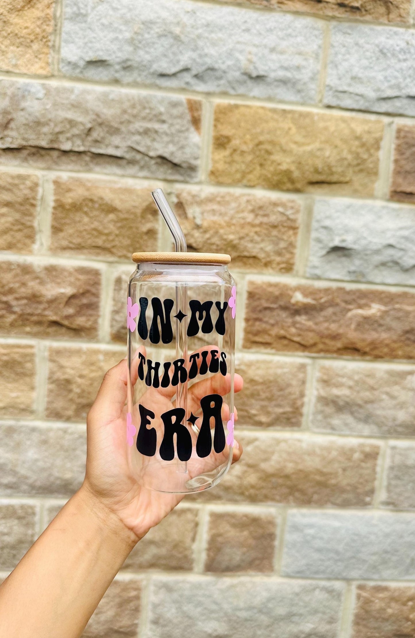 “In My Thirties Era” Glass Tumbler – Elegant Keepsake for Her | Gift for Mum, Daughter, or Best Friend