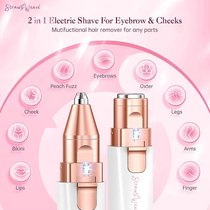 Facial Hair Removal Machine | Eyebrow Trimmer & Epilator | Trimmer For Women| 2 In 1 Trimmer | Painless Hair Removal Machine | Nose Hairs Remover