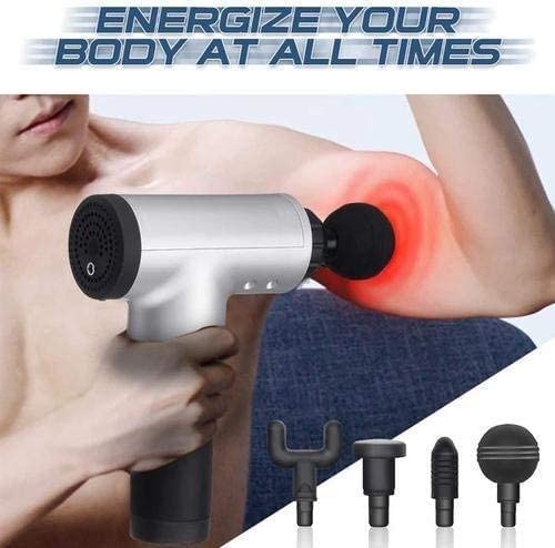 Homeezy Massage Gun for Full Body [With 4 Attachments] | Deep Tissue Body Massager for Pain Relief | Muscle Relaxation Tool | Ideal for Neck, Back, Legs & More | Compact & Powerful |