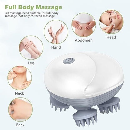 Scalp Massager, Rechargeable Electric Head Kneading Massager, 3 Speed Modes, Handheld Portable Head Scratcher Massager for Hair Growth, Deep Clean & Stress Relax.