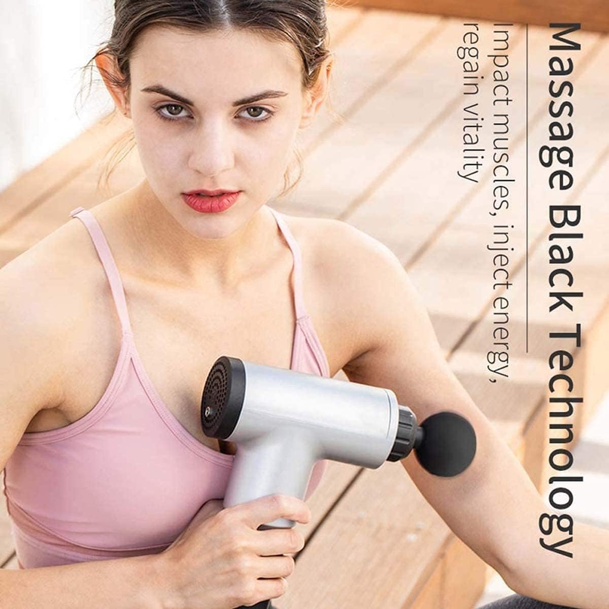 Homeezy Massage Gun for Full Body [With 4 Attachments] | Deep Tissue Body Massager for Pain Relief | Muscle Relaxation Tool | Ideal for Neck, Back, Legs & More | Compact & Powerful |