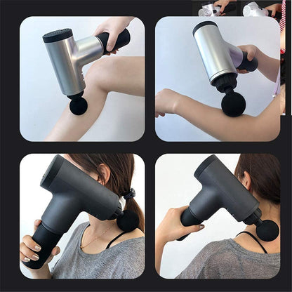 Homeezy Massage Gun for Full Body [With 4 Attachments] | Deep Tissue Body Massager for Pain Relief | Muscle Relaxation Tool | Ideal for Neck, Back, Legs & More | Compact & Powerful |