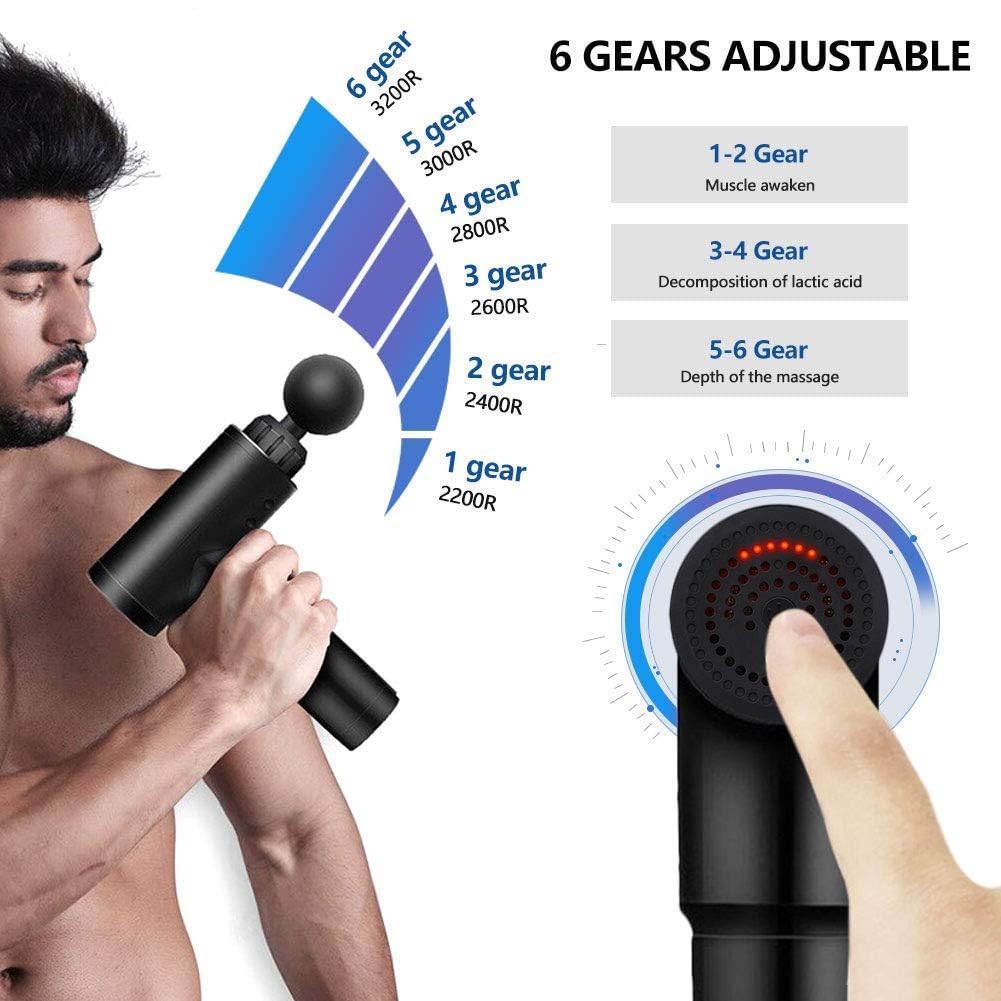 Homeezy Massage Gun for Full Body [With 4 Attachments] | Deep Tissue Body Massager for Pain Relief | Muscle Relaxation Tool | Ideal for Neck, Back, Legs & More | Compact & Powerful |