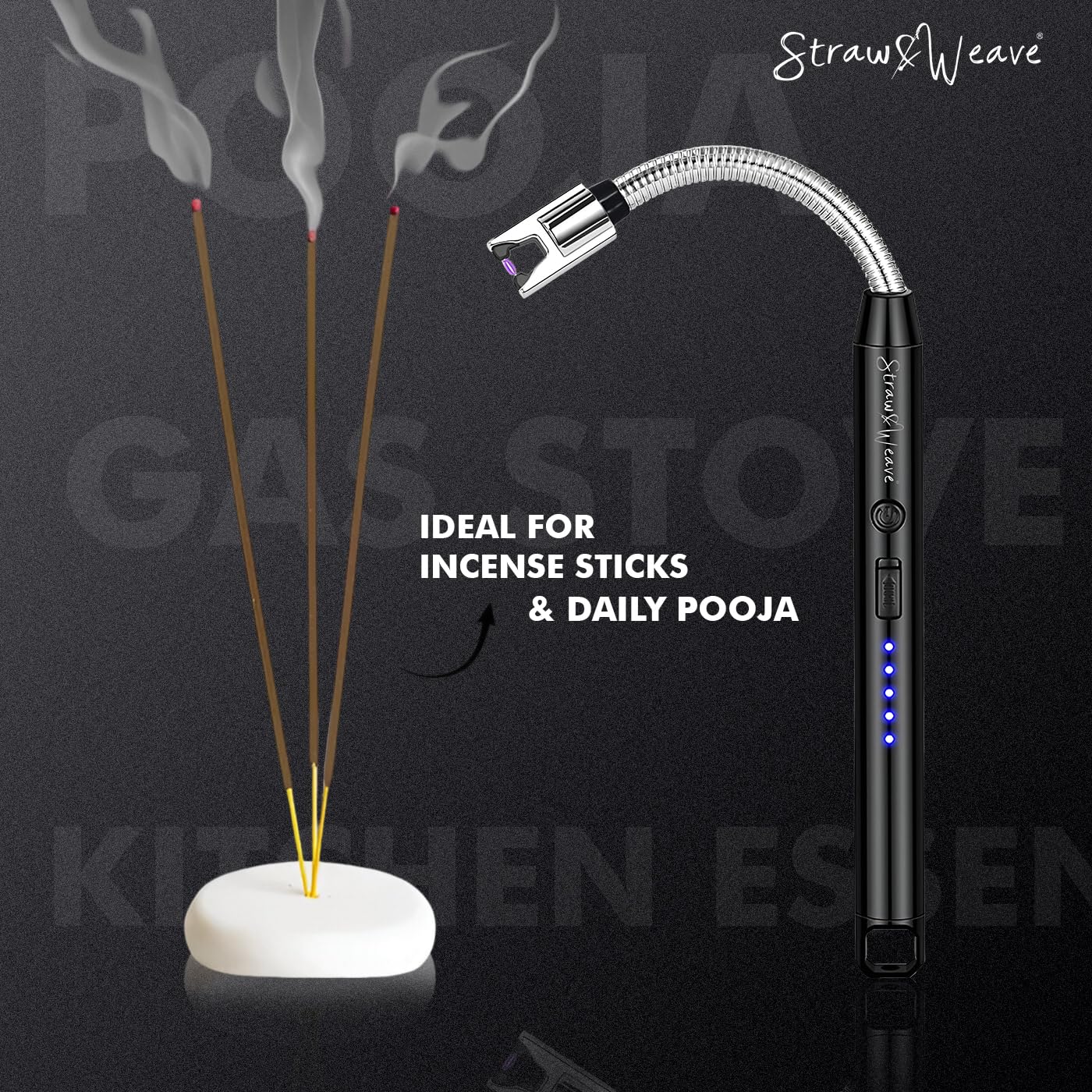 Electric Rechargeable Plasma Gas Lighter for Kitchen, Lighter for Gas Stove, Candles, Pooja.