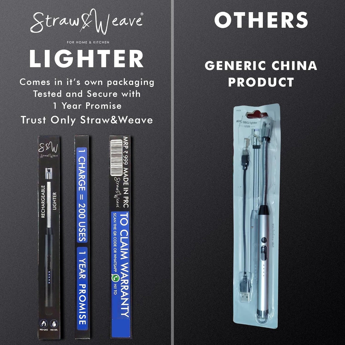 Electric Rechargeable Plasma Gas Lighter for Kitchen, Lighter for Gas Stove, Candles, Pooja.
