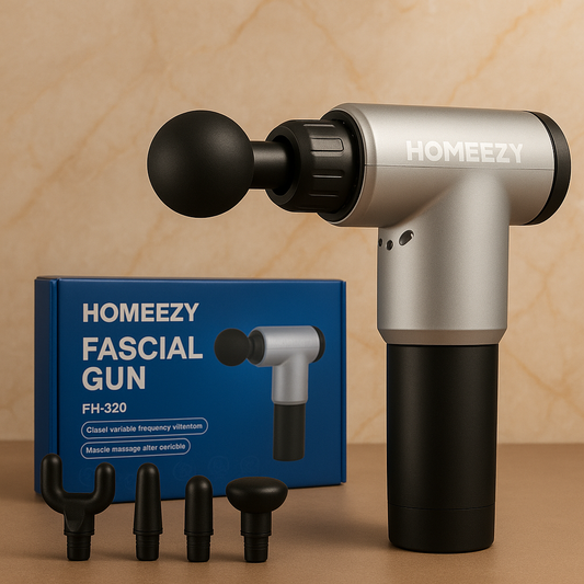 Homeezy Massage Gun for Full Body [With 4 Attachments] | Deep Tissue Body Massager for Pain Relief | Muscle Relaxation Tool | Ideal for Neck, Back, Legs & More | Compact & Powerful |