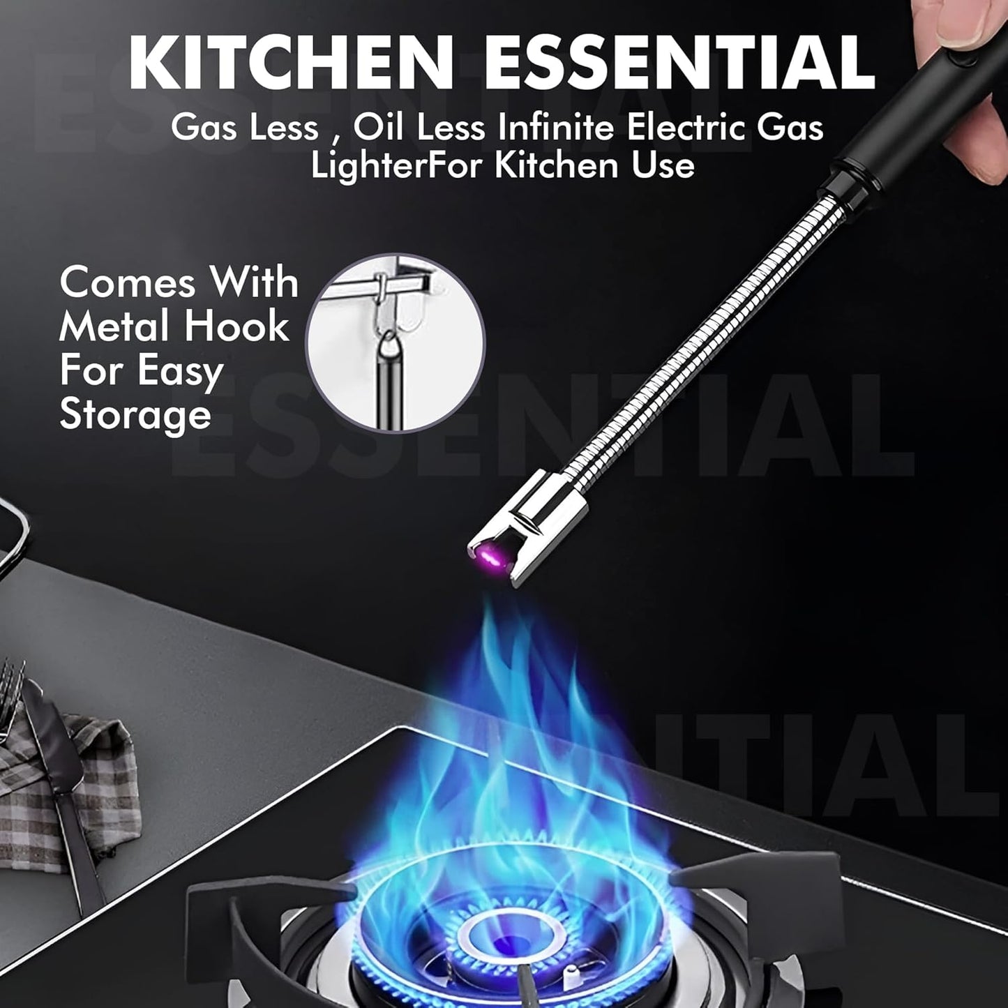 Electric Rechargeable Plasma Gas Lighter for Kitchen, Lighter for Gas Stove, Candles, Pooja.